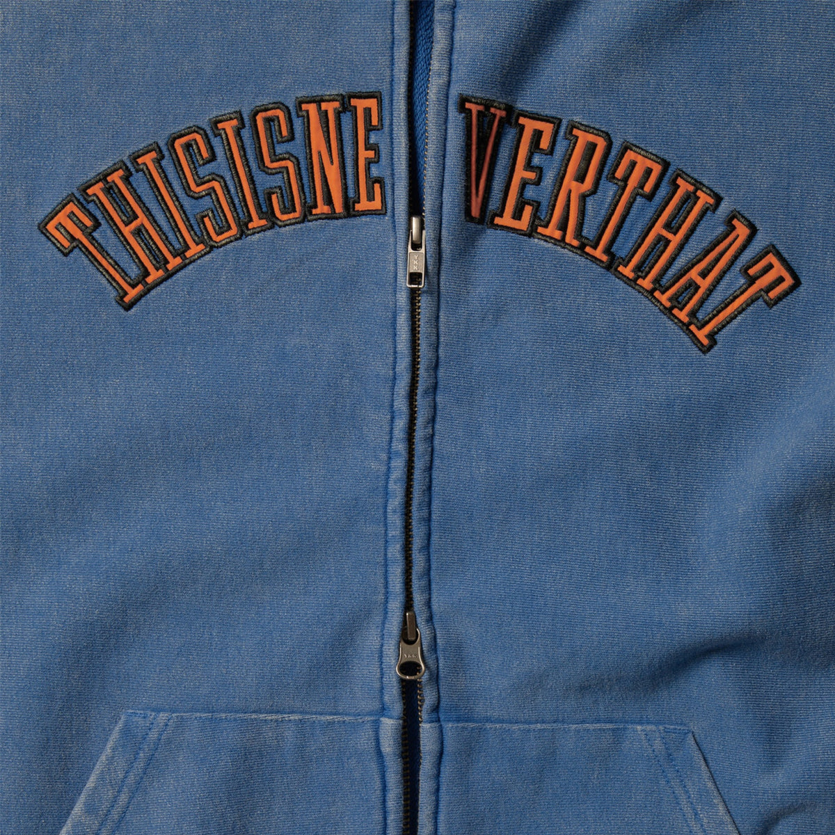 thisisneverthat Applique Zip Up Hoodie (Blue)