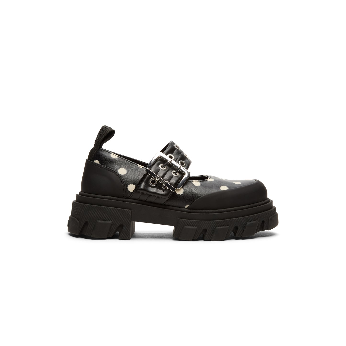 GANNI Cleated Ballerina Printed Pelinova (Black)