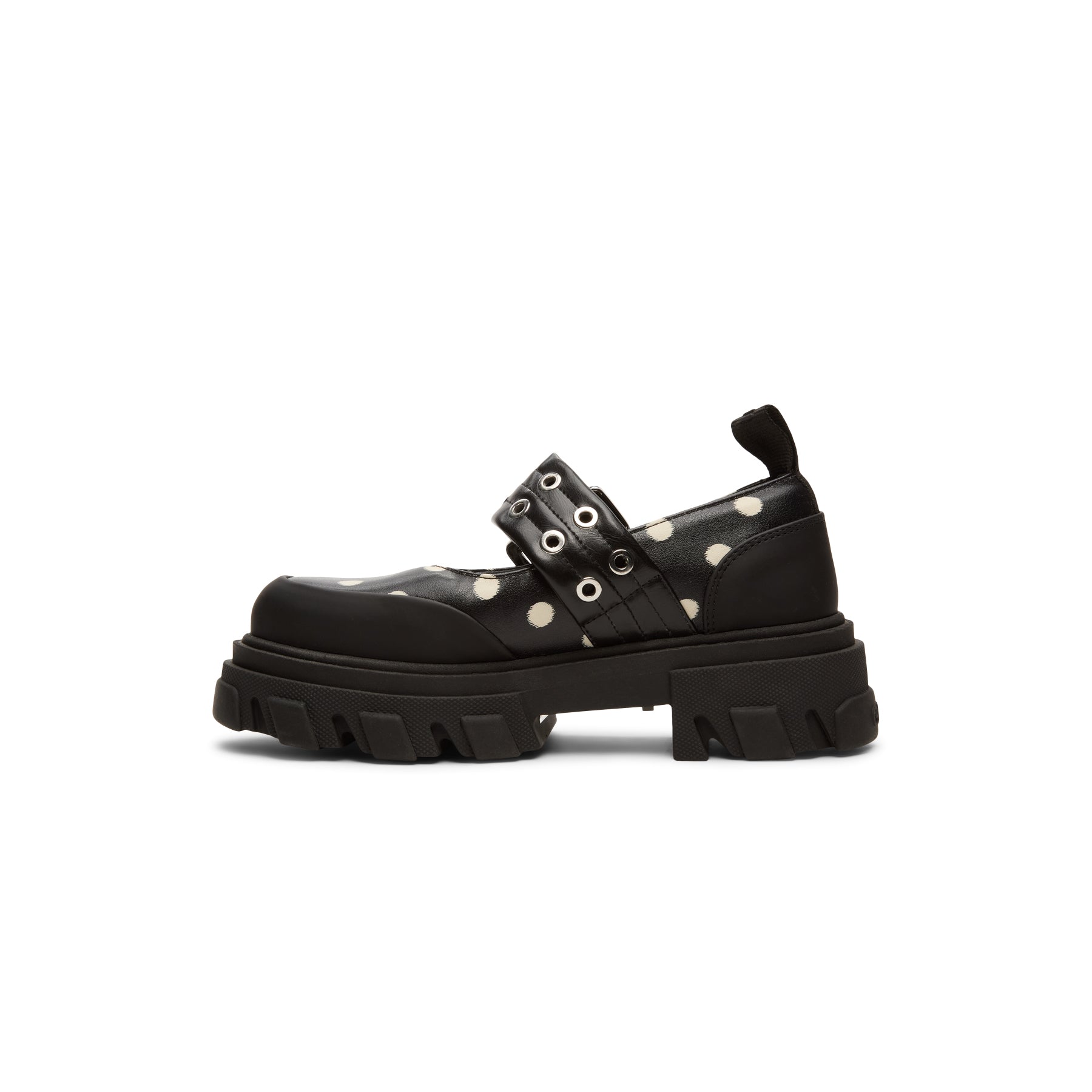 GANNI Cleated Ballerina Printed Pelinova (Black)