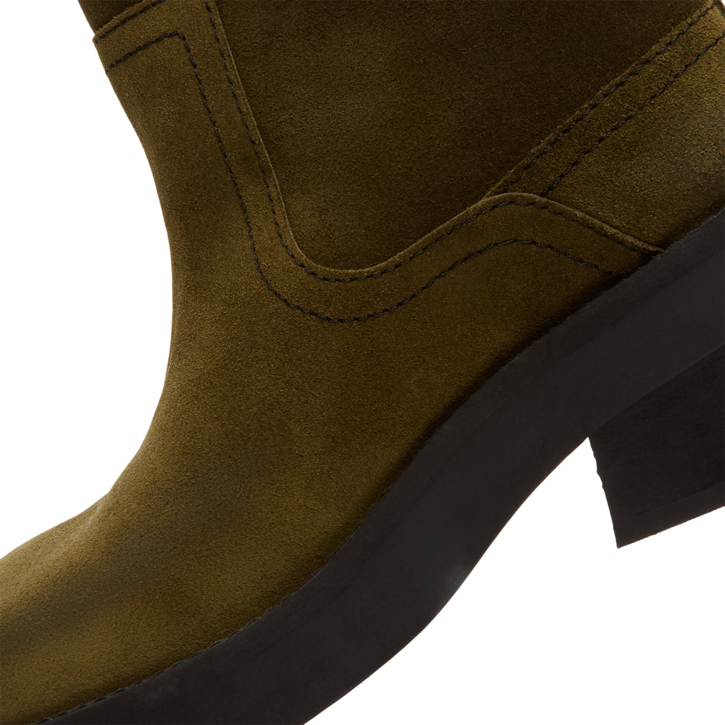 Miista Gunda Khaki Suede Ankle Boots (Khaki)