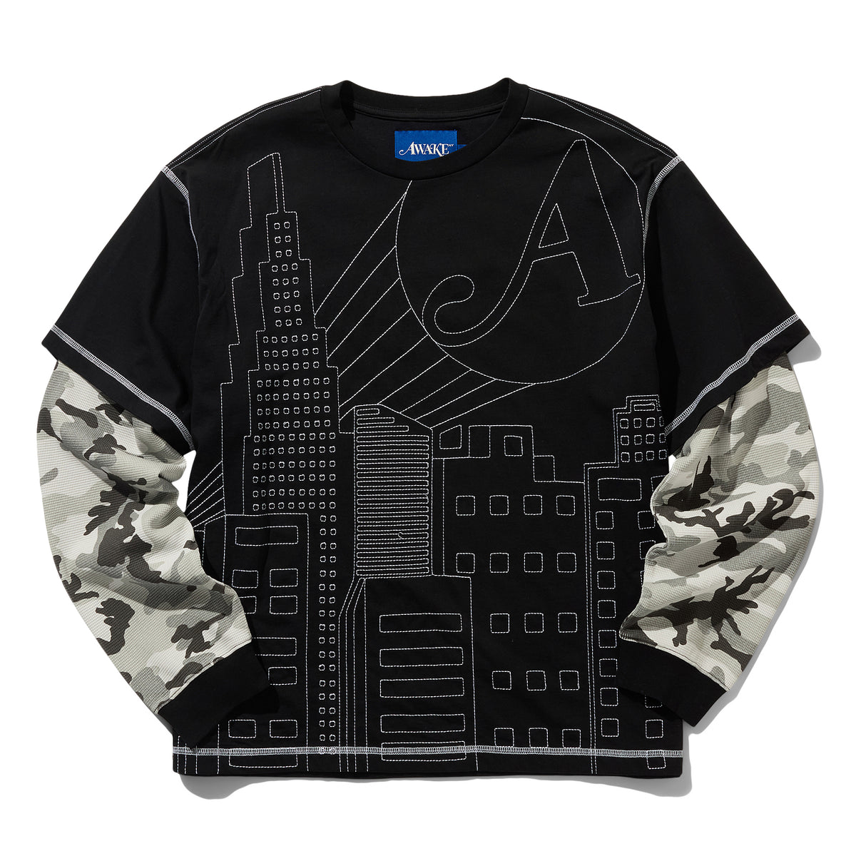 AWAKE Skyline Waffle LS Shirt (Black)