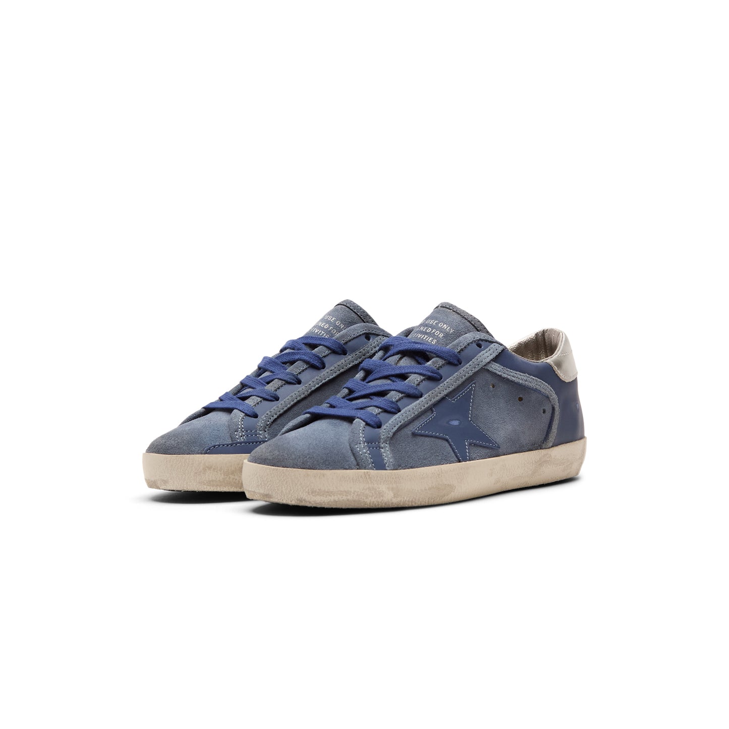Golden Goose Super Star Suede And Leather Upper (Denim Blue/Bluette/Silver)