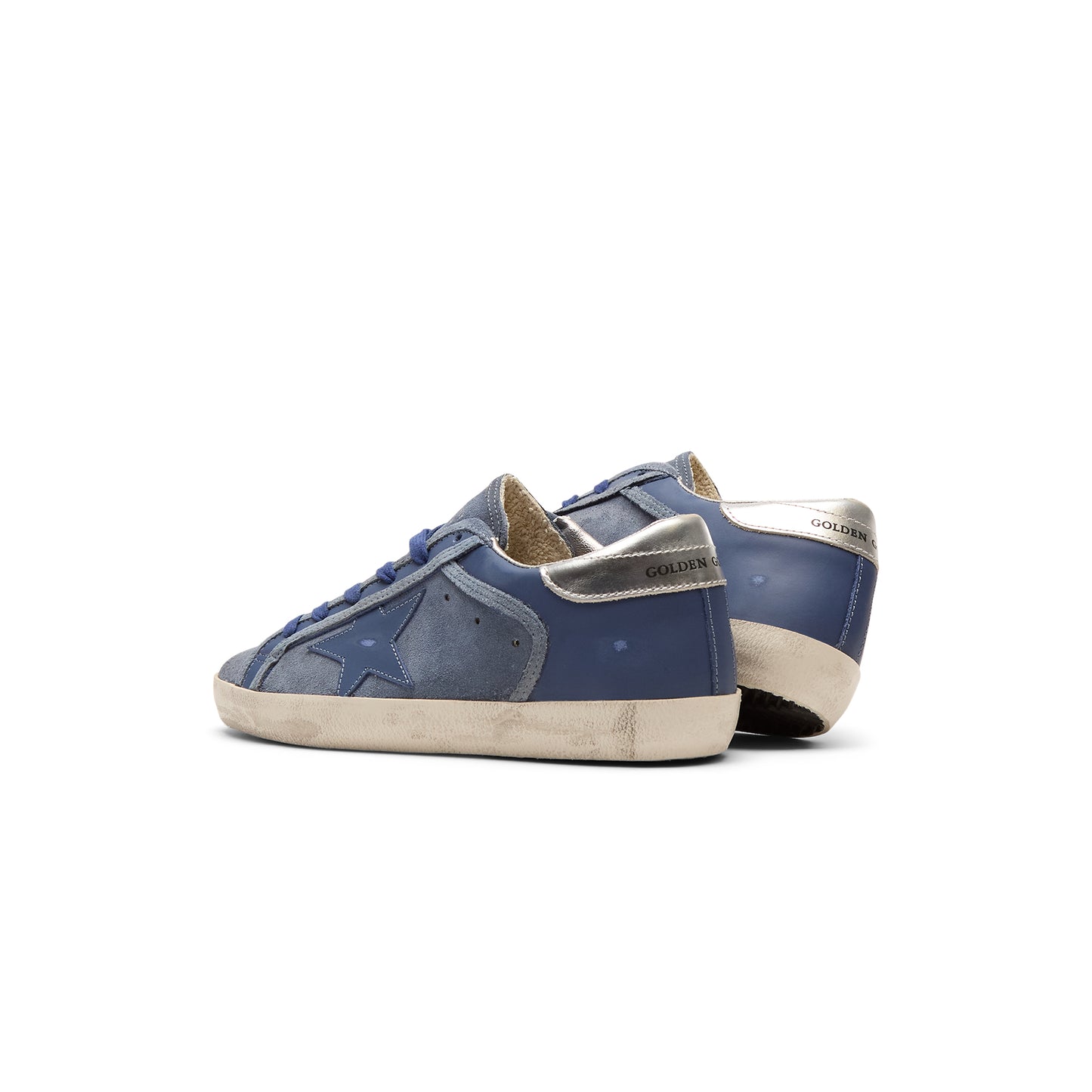 Golden Goose Super Star Suede And Leather Upper (Denim Blue/Bluette/Silver)