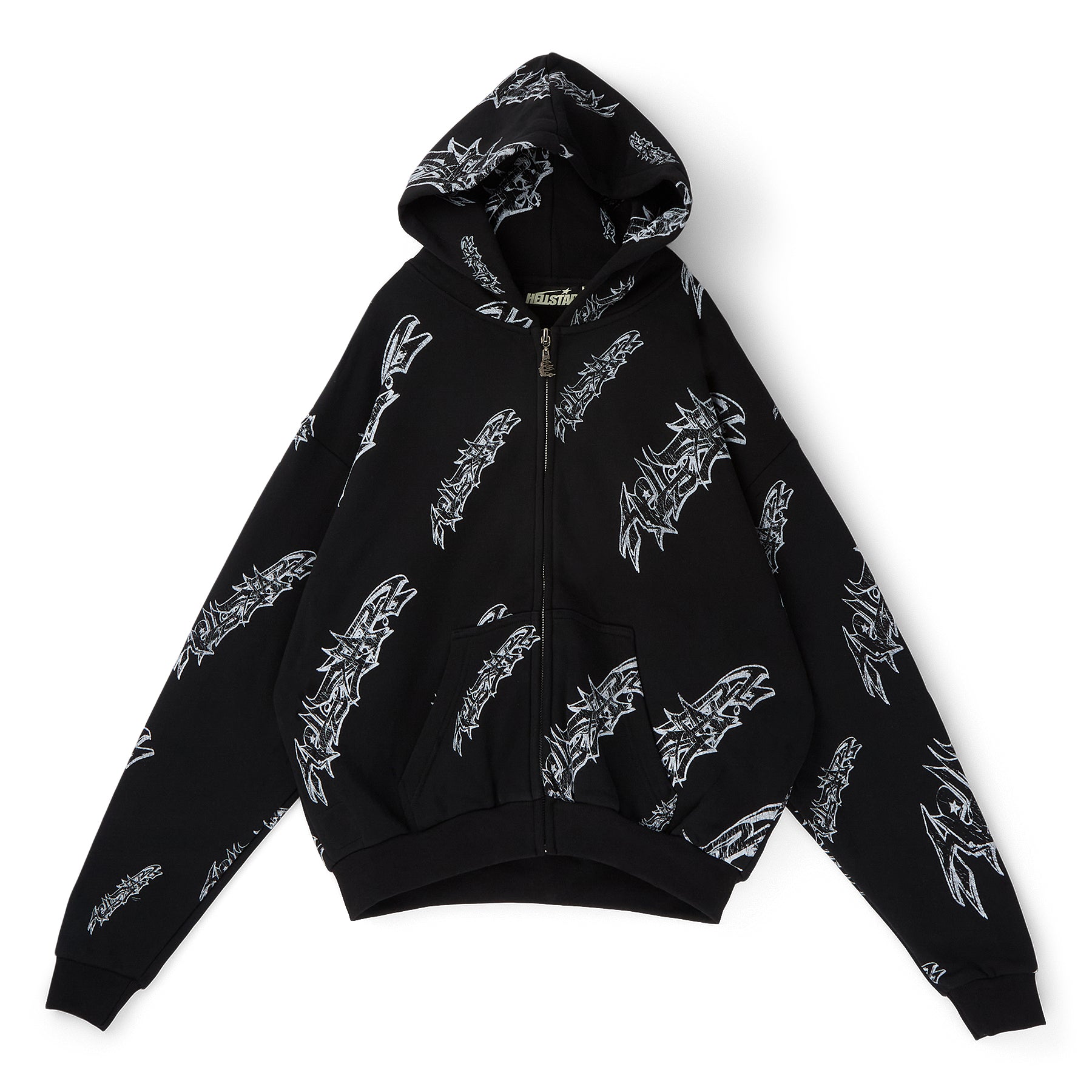 Hellstar Roll Print Graffiti Zip Up (Black)