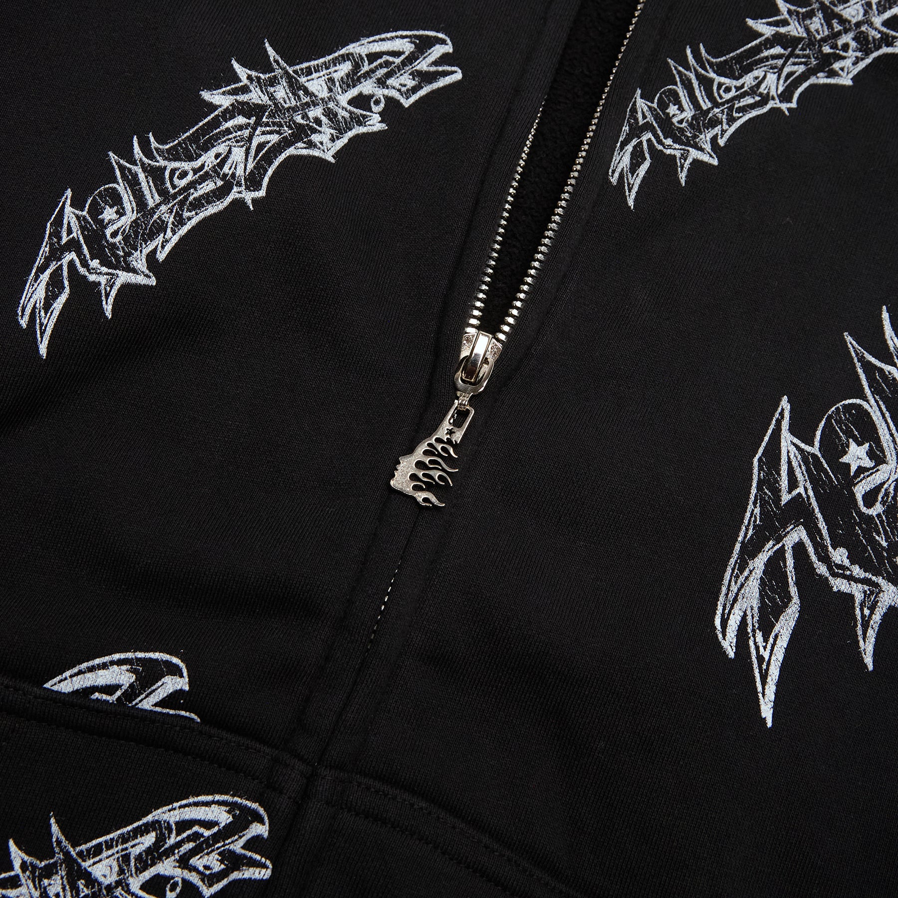 Hellstar Roll Print Graffiti Zip Up (Black)