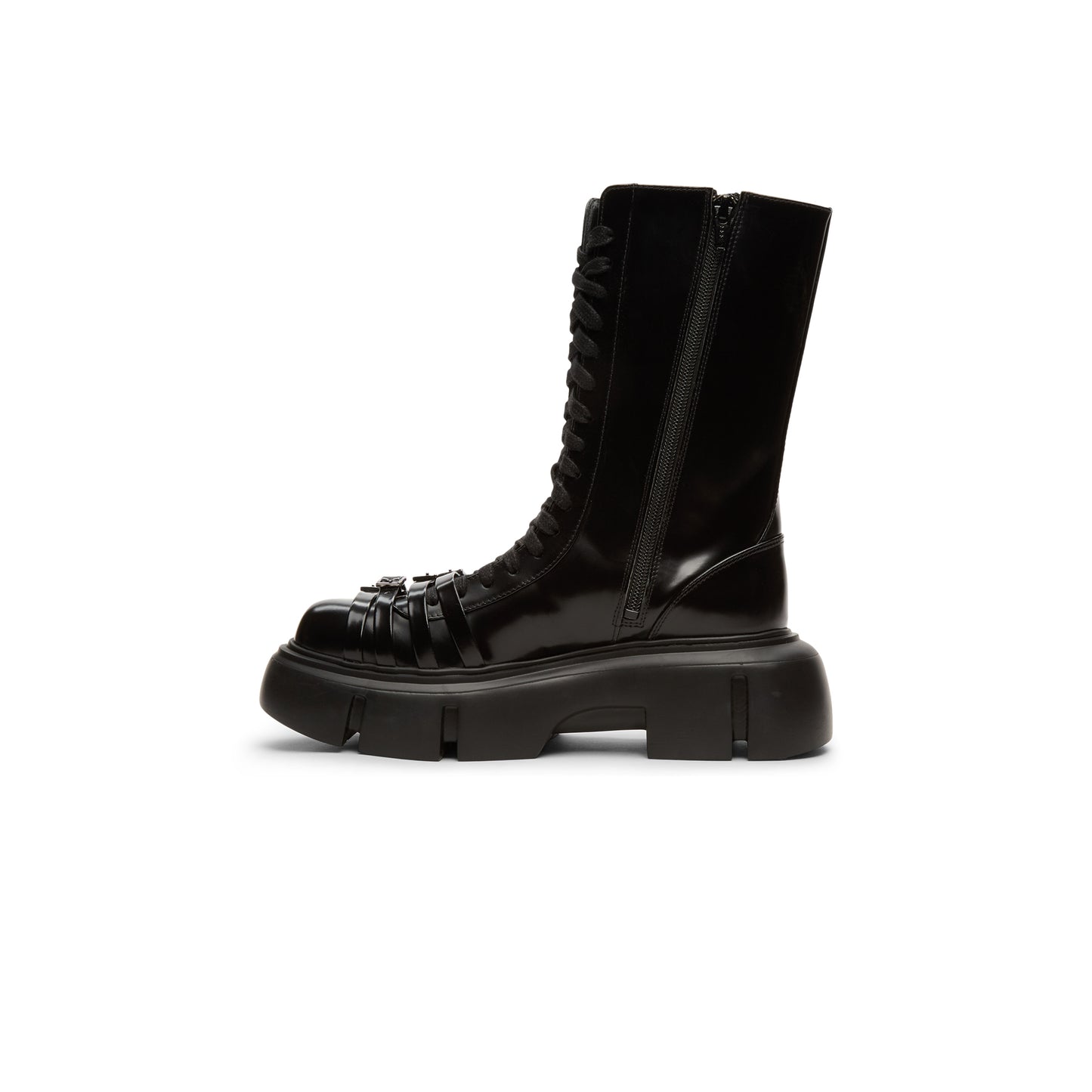 Simone Rocha Platform Buckle Combat Boot (Black)