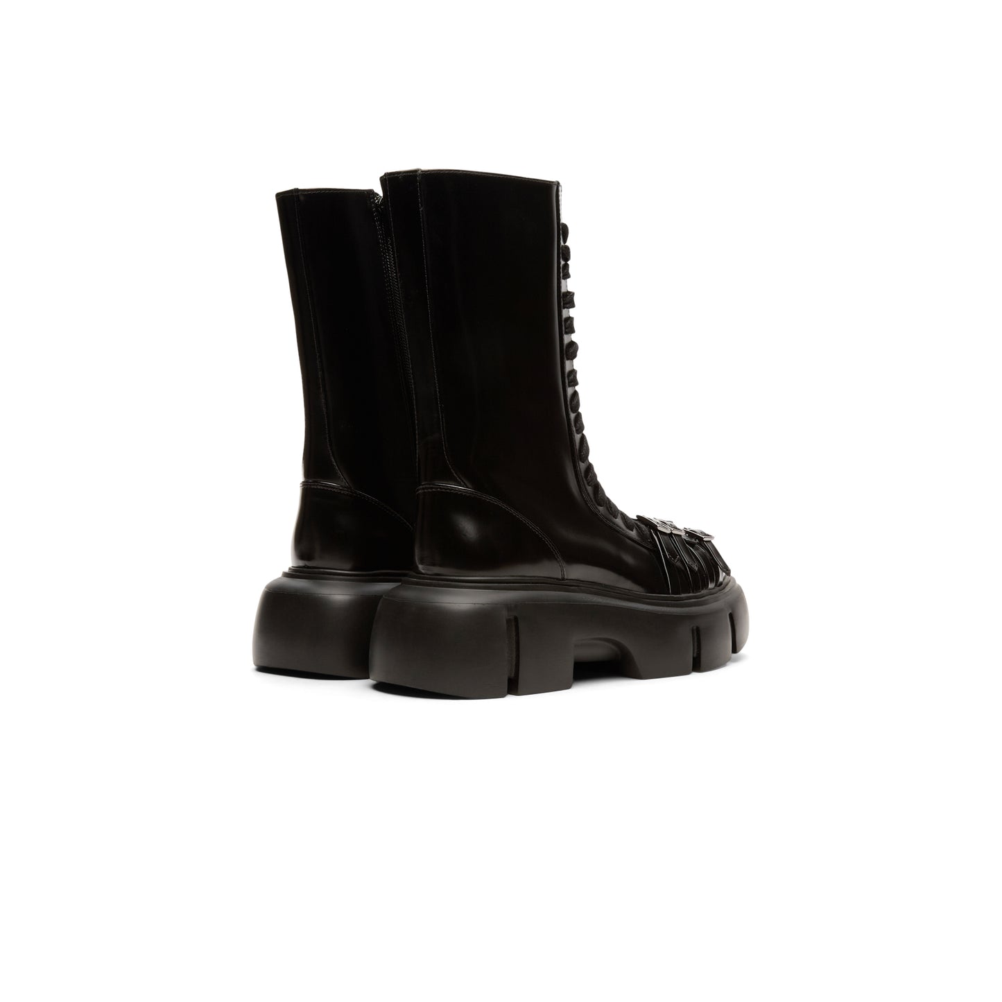 Simone Rocha Platform Buckle Combat Boot (Black)