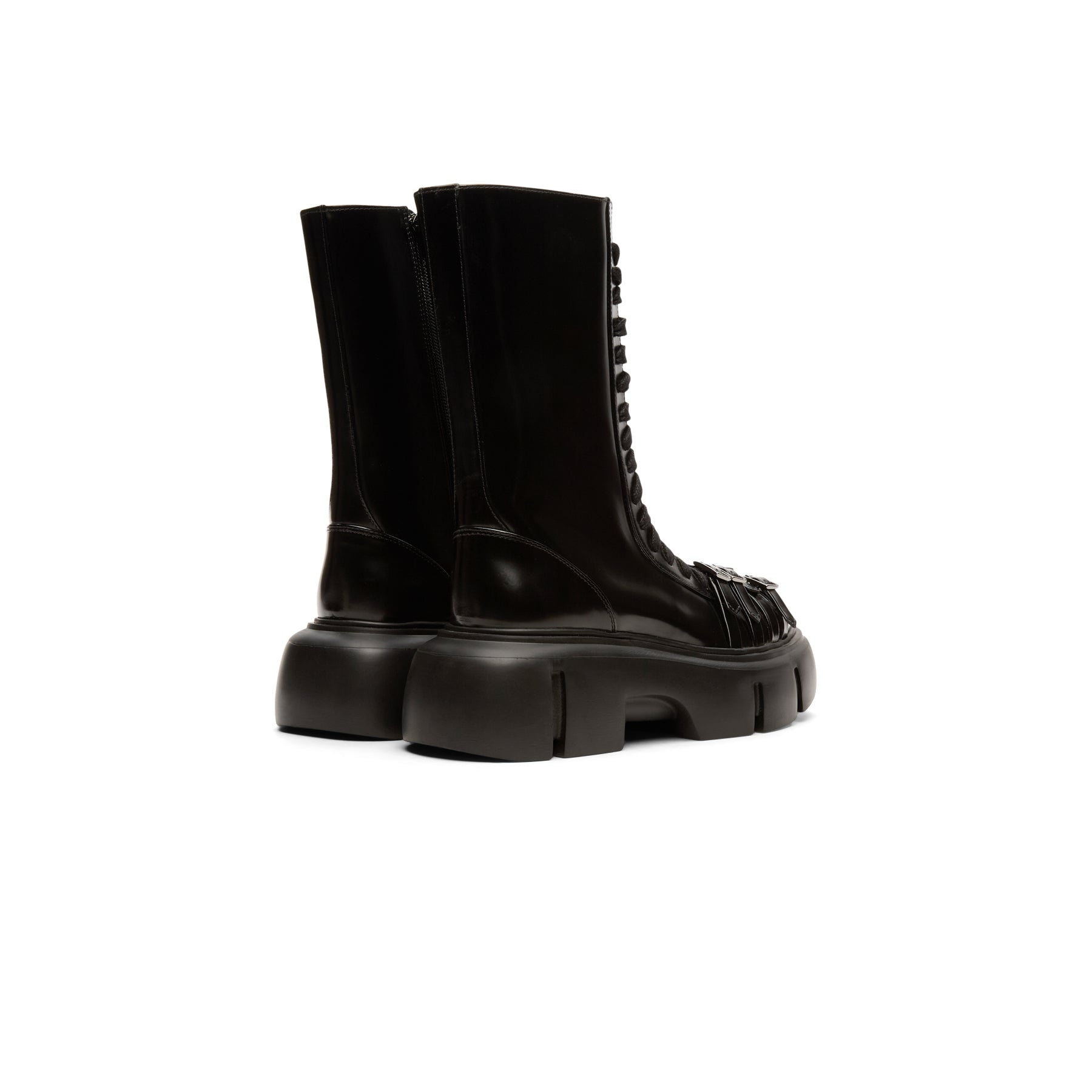 Simone Rocha Platform Buckle Combat Boot (Black)
