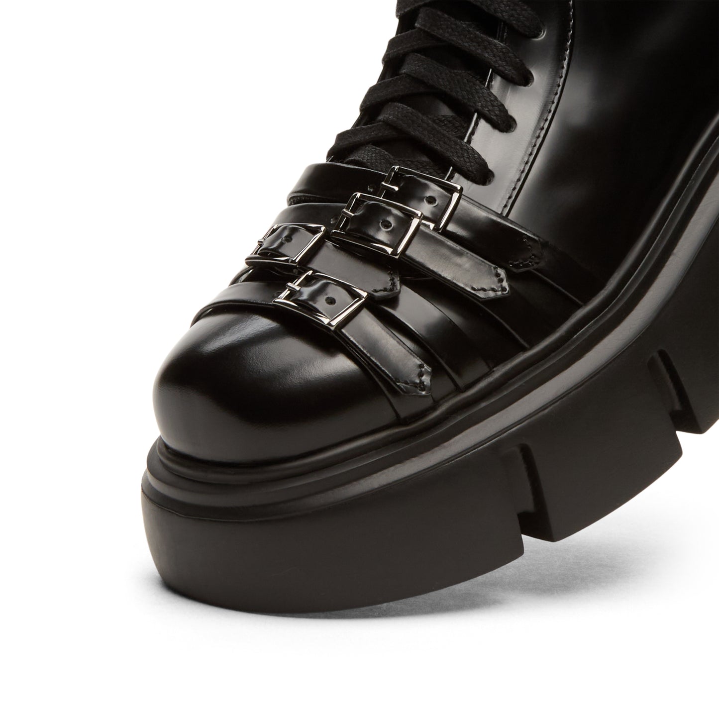 Simone Rocha Platform Buckle Combat Boot (Black)