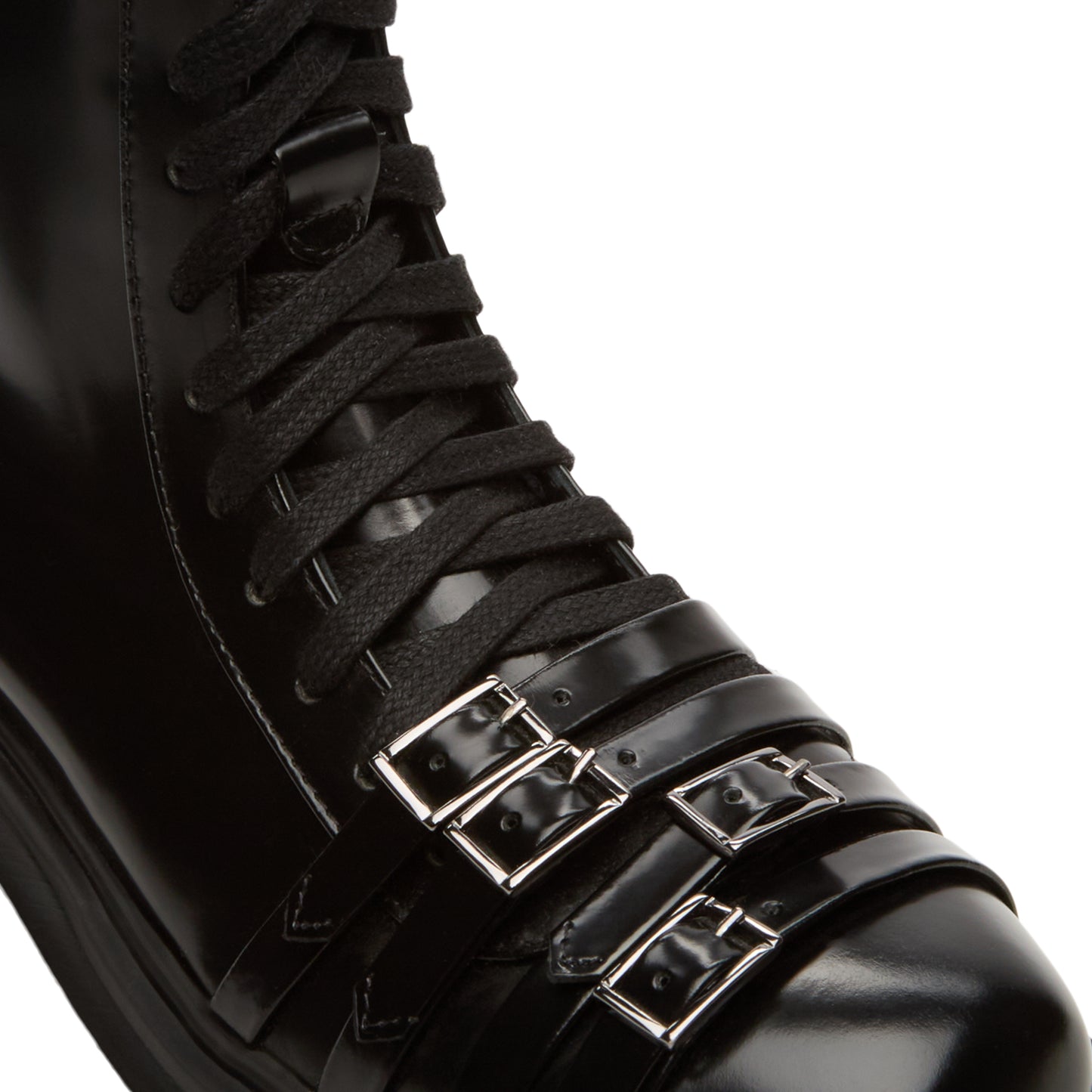 Simone Rocha Platform Buckle Combat Boot (Black)
